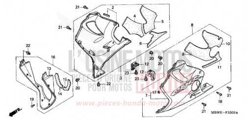 CAPOT INFERIEUR CBR600F4 de 2004